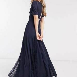 ASOS Design Bridesmaid Maxi Dress w/ lace inserts